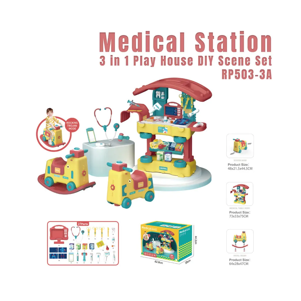 RP503-3A_Medical Station-3 in 1 Play House DIY Scene Set_1-1