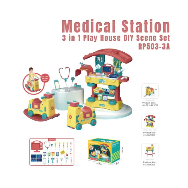 RP503-3A_Medical Station-3 in 1 Play House DIY Scene Set_1-1