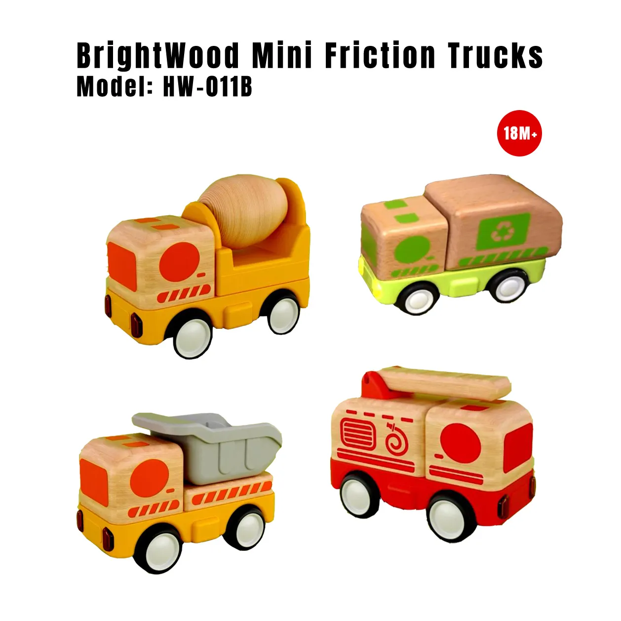 HW-011B BrightWood Mini Friction Trucks