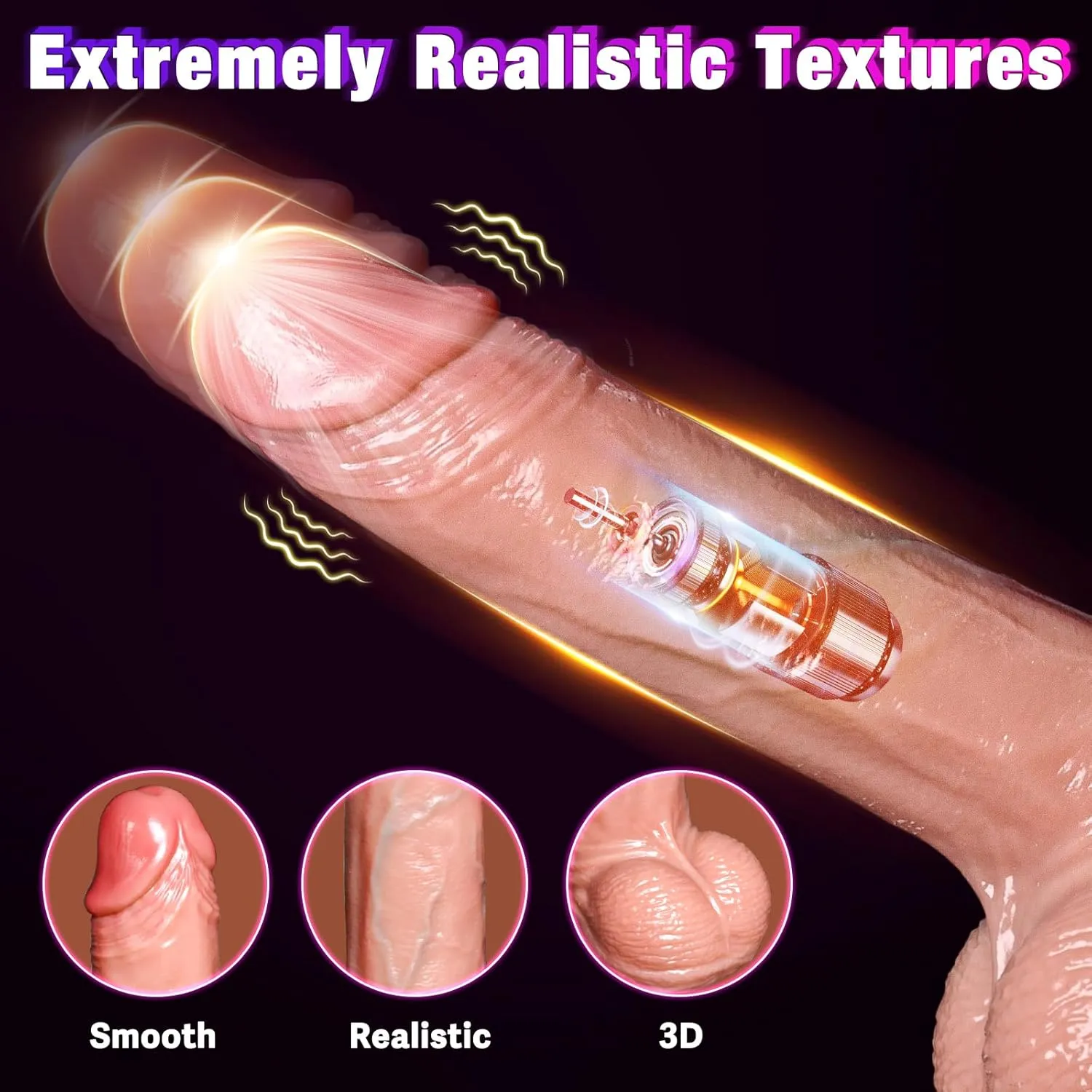 LR-017 LuxReal Heated Telescopic Suction Dildo (1)