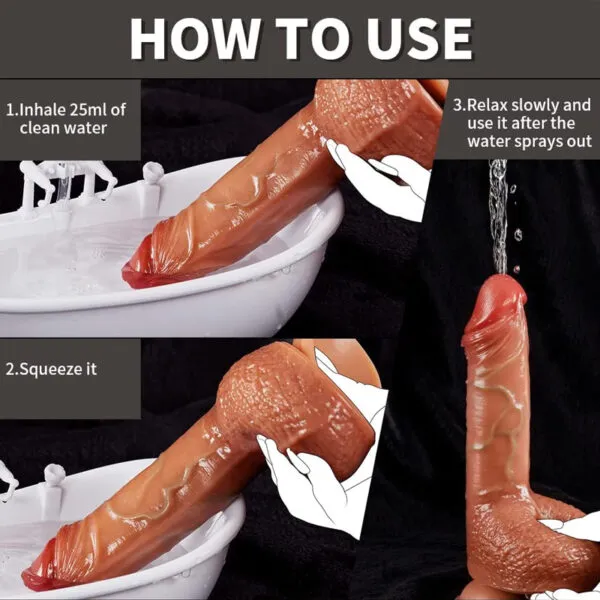 LR-310N LuxReal Lifelike Squirting Suction Dildo_ (2)