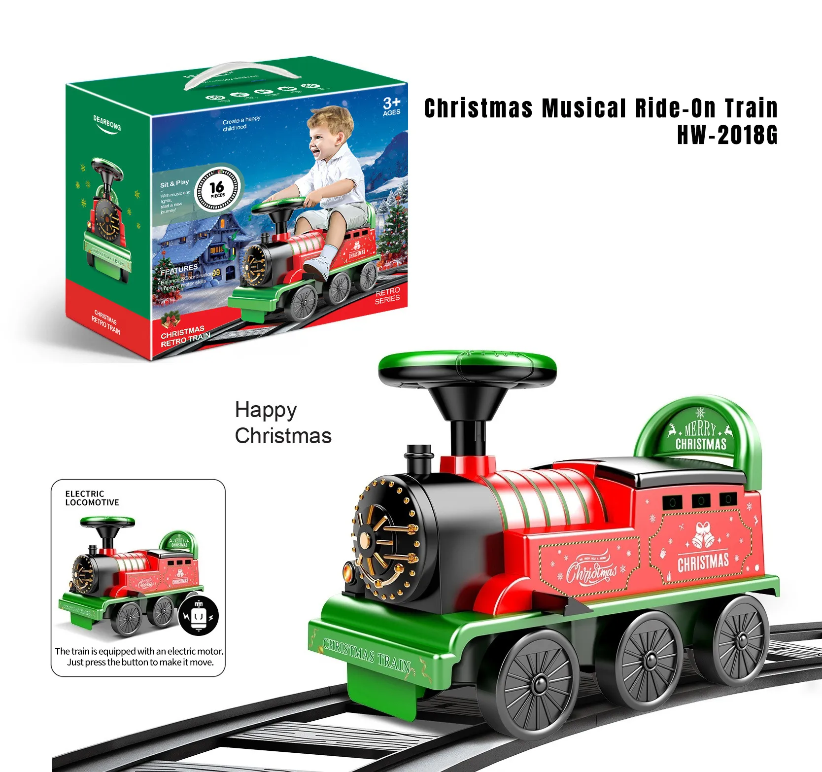 HW-2018G Christmas Musical Ride-On Train_4
