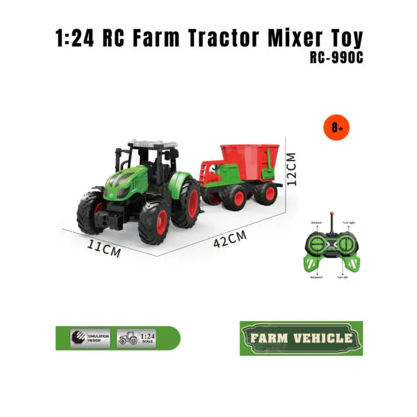 RC-990C 1-24 RC Farm Tractor Mixer Toy