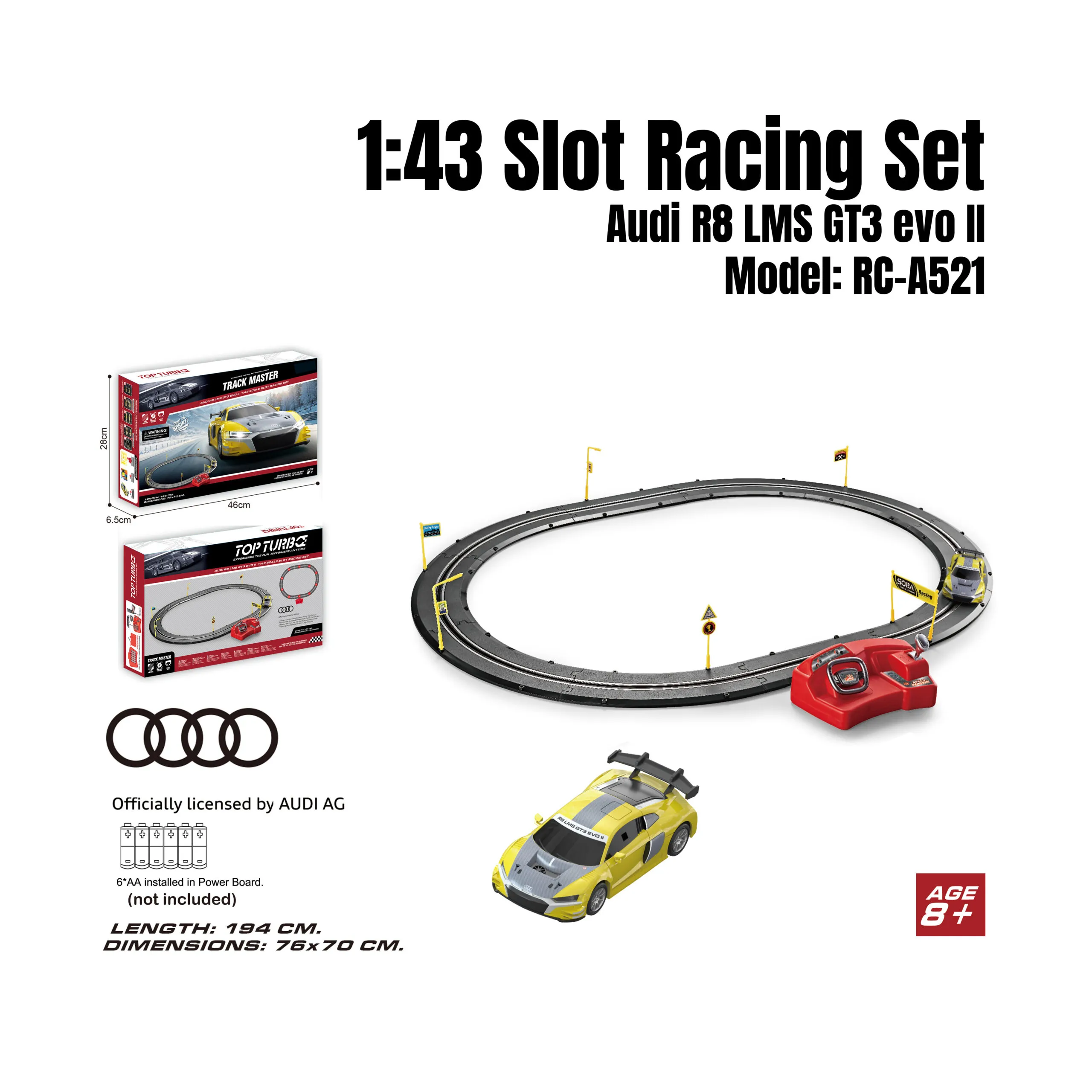 RC-A521 1-43 Slot Racing Set - Audi R8 LMS GT3 evo II