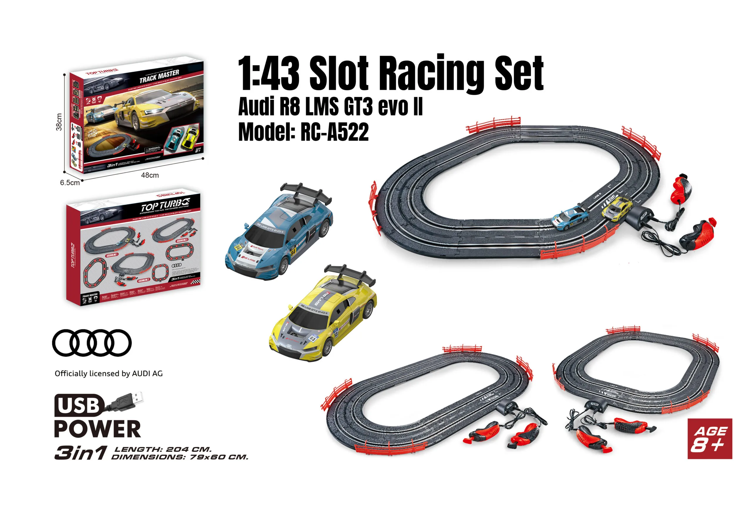 RC-A522 1-43 Slot Racing Set - Audi R8 LMS GT3 evo II_1