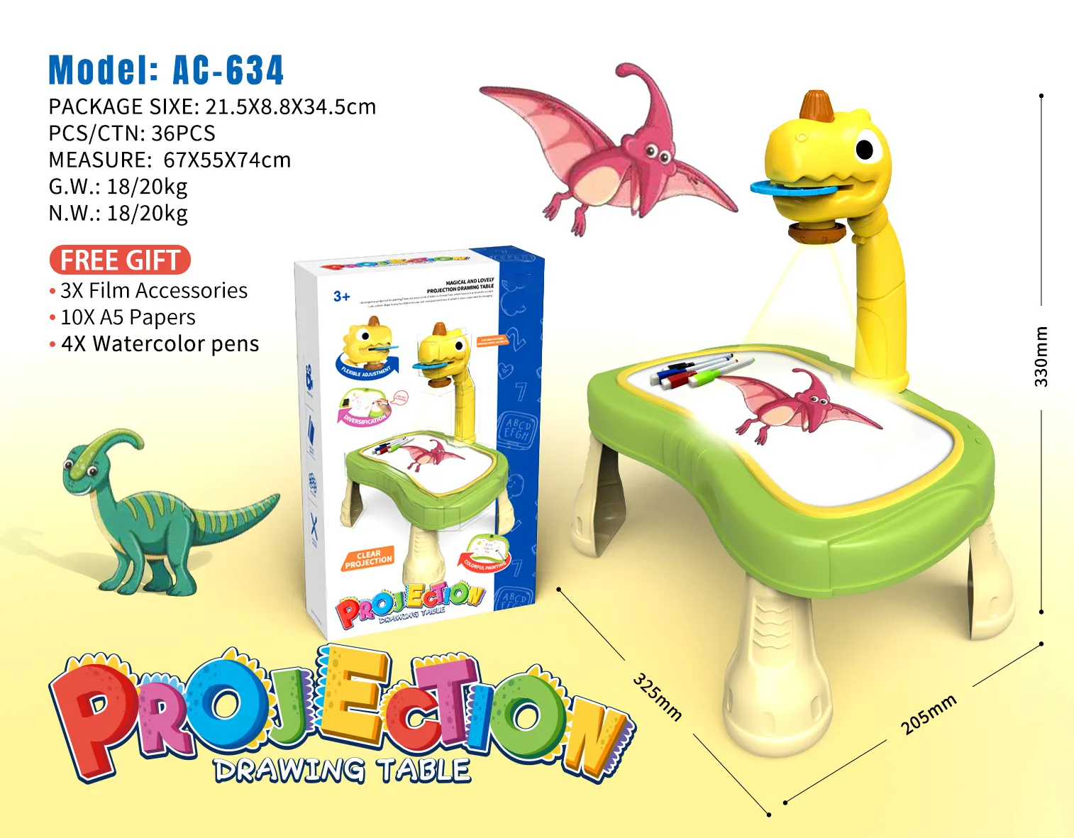 AC-634 Dinosaur Projection Drawing Table_2