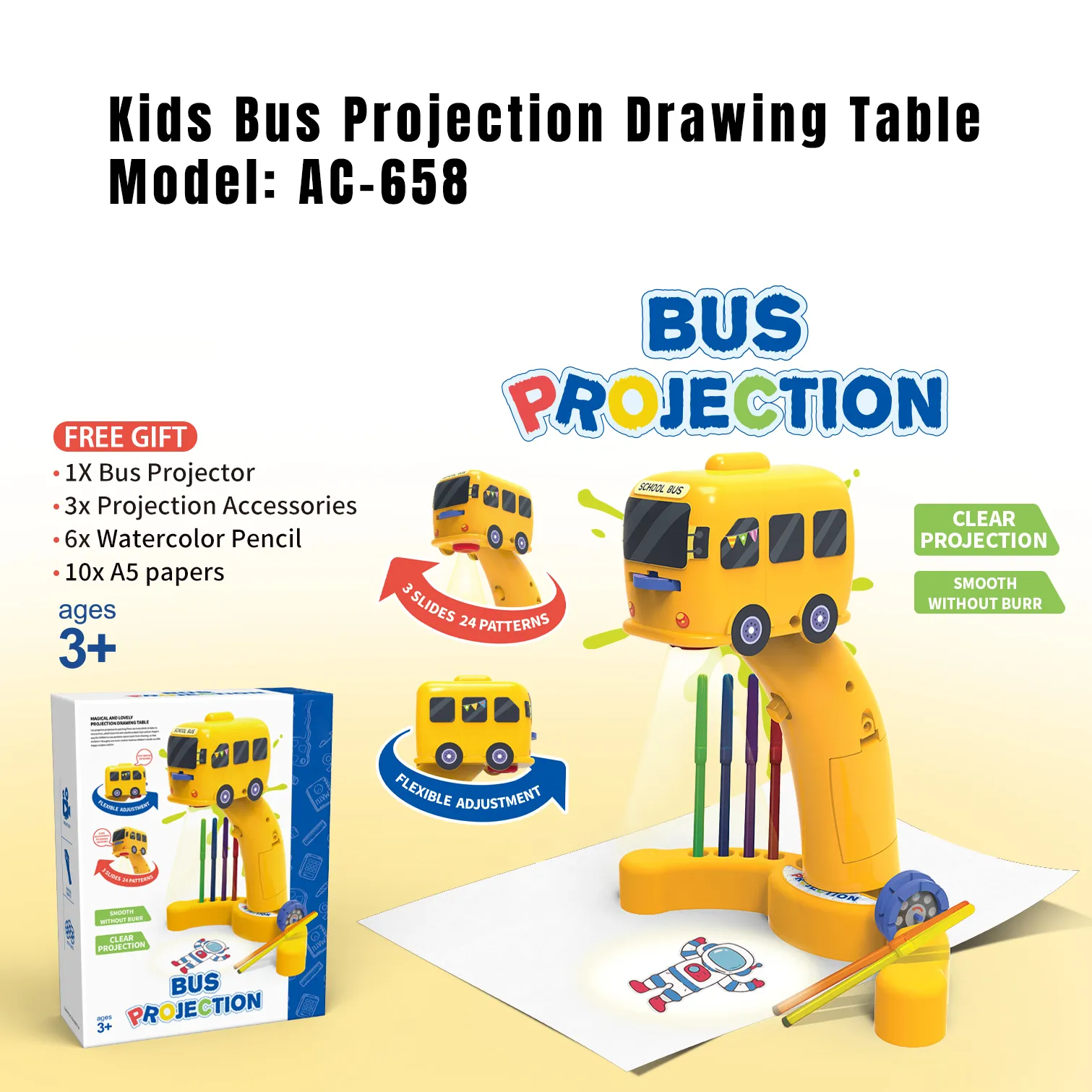 AC-658 Kids Bus Projection Drawing Table