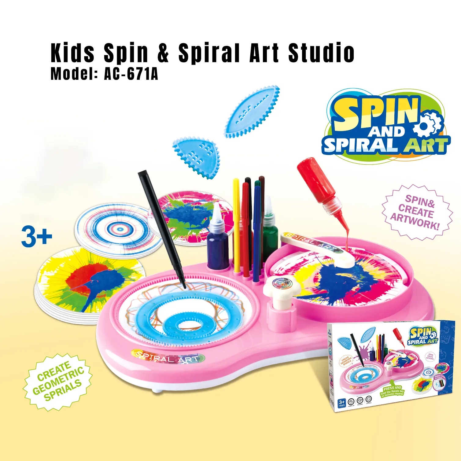 AC-671B Kids Spin & Spiral Art Studio