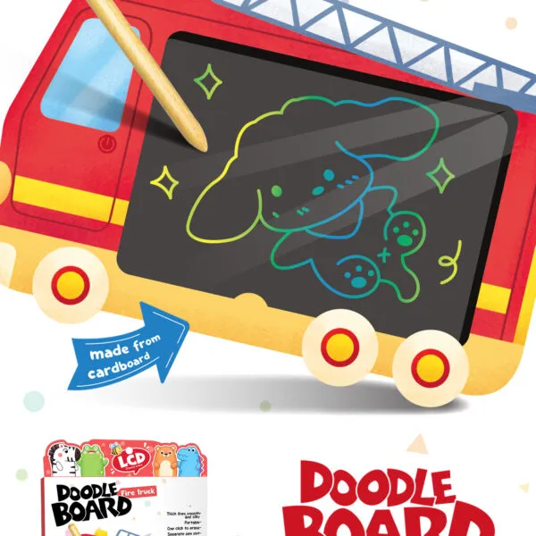 AC-687 Fire Truck Kids LCD Doodle Drawing Board