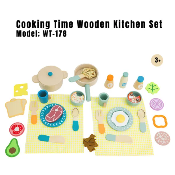 WT-178 Cooking Time Wooden Kitchen Set