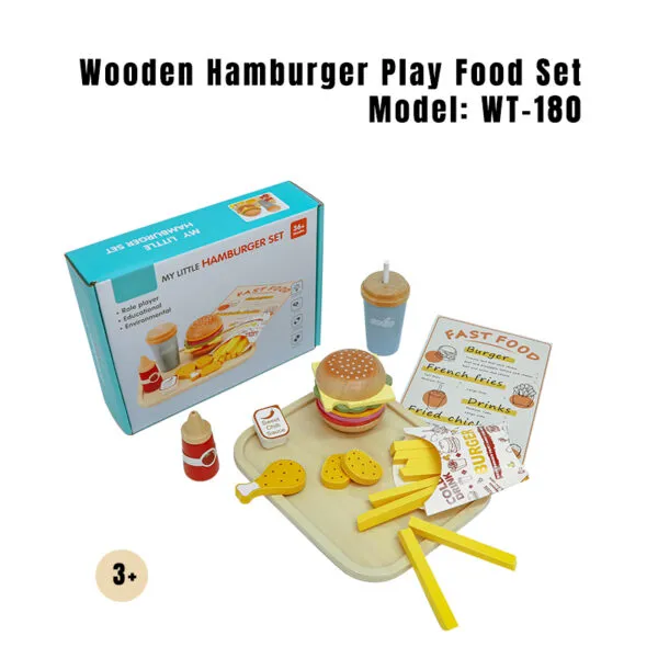 WT-180 Wooden Hamburger Play Food Set_2
