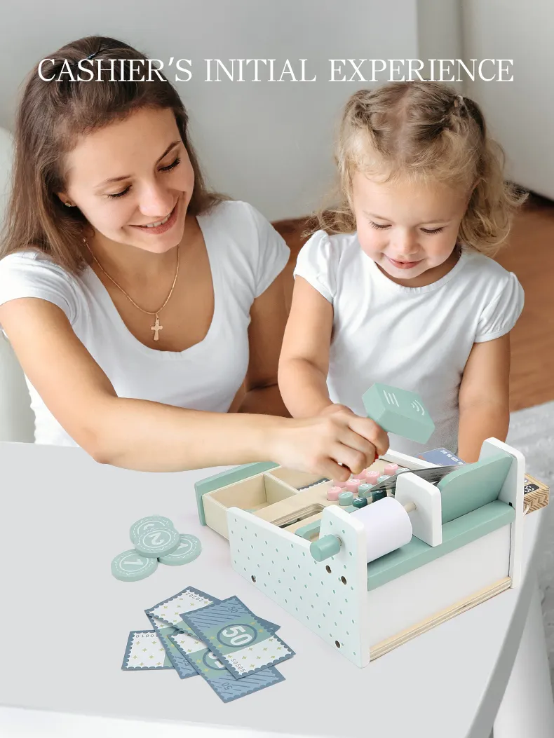 WT-193 Mini Wooden Cash Register Set_ (4)