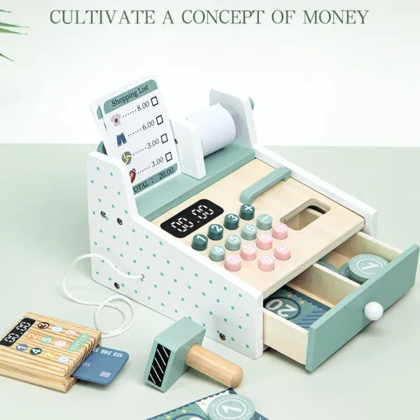 WT-193 Mini Wooden Cash Register Set_ (7)