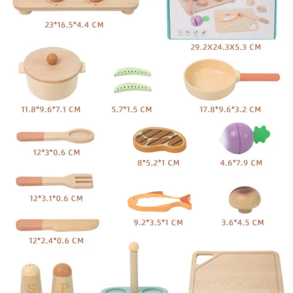 WT-196 Wooden Kids Cooking Playset_ (2)