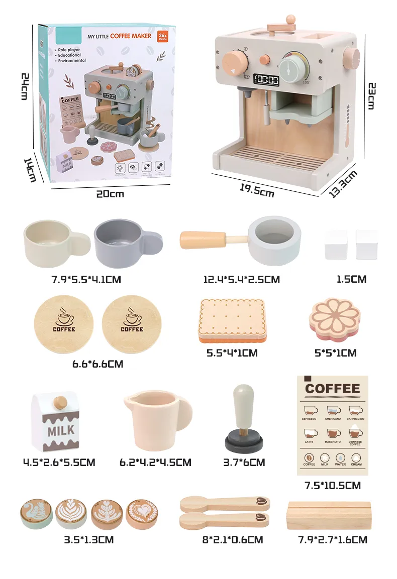 WT-202 Wooden Kids Coffee Maker Set_ (8)