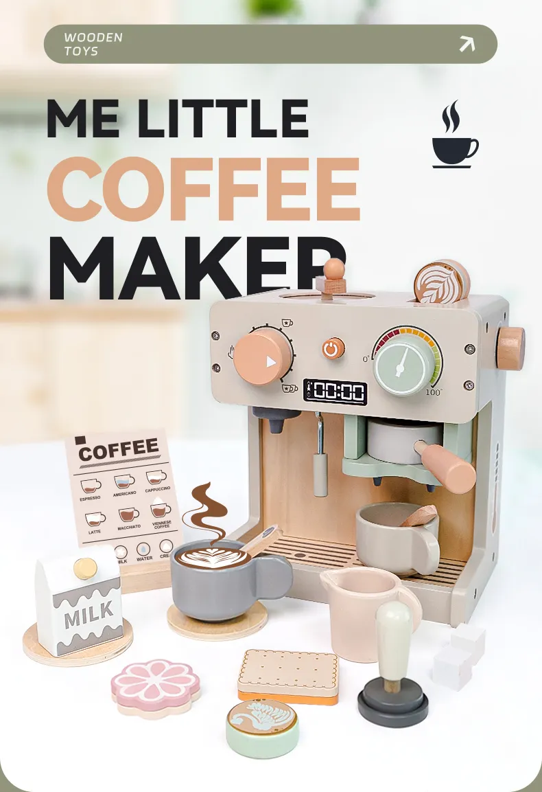 WT-202 Wooden Kids Coffee Maker Set_ (9)