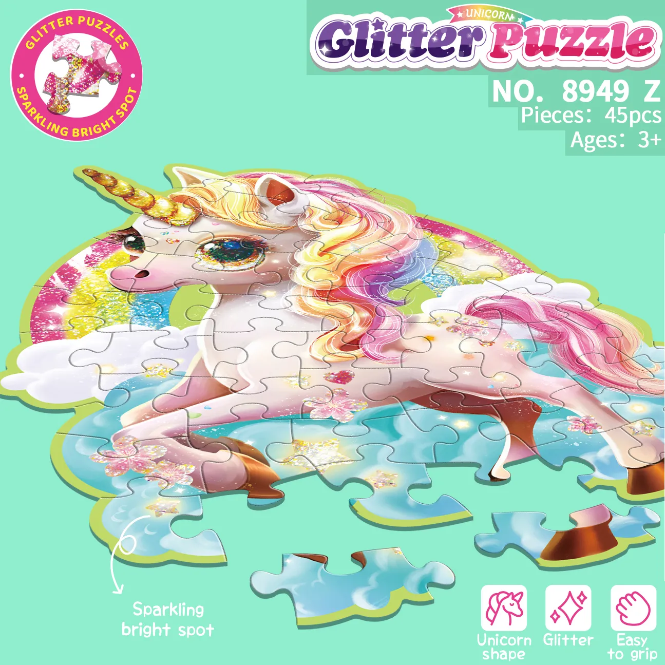 GP-8949Z Unicorn Glitter Puzzle