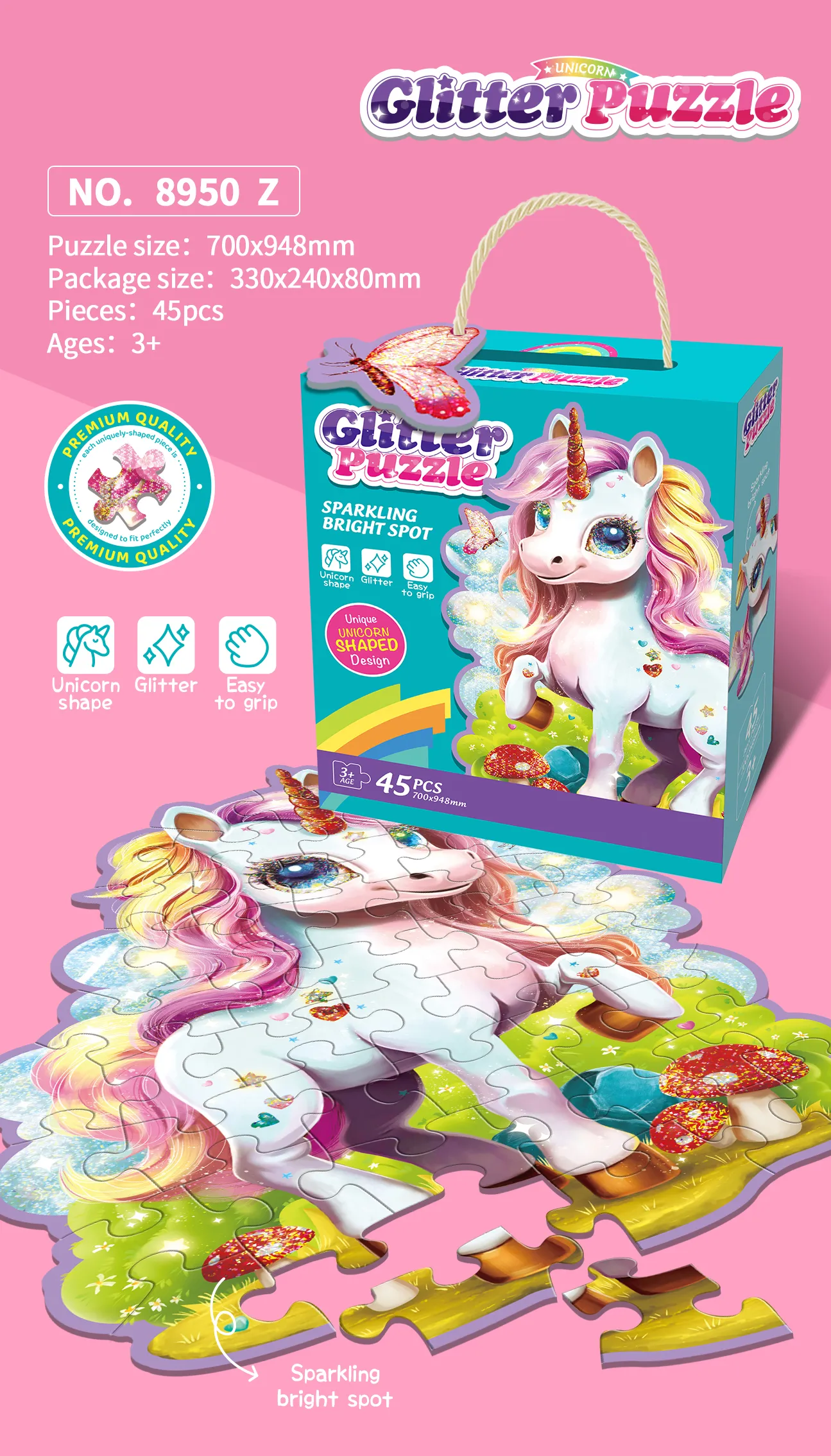 GP-8950Z Unicorn Glitter Puzzle