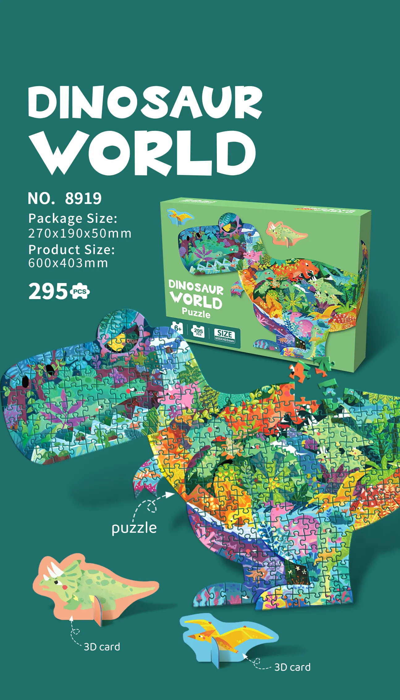 SP-8919 Dinosaur World Shaped Puzzle 2
