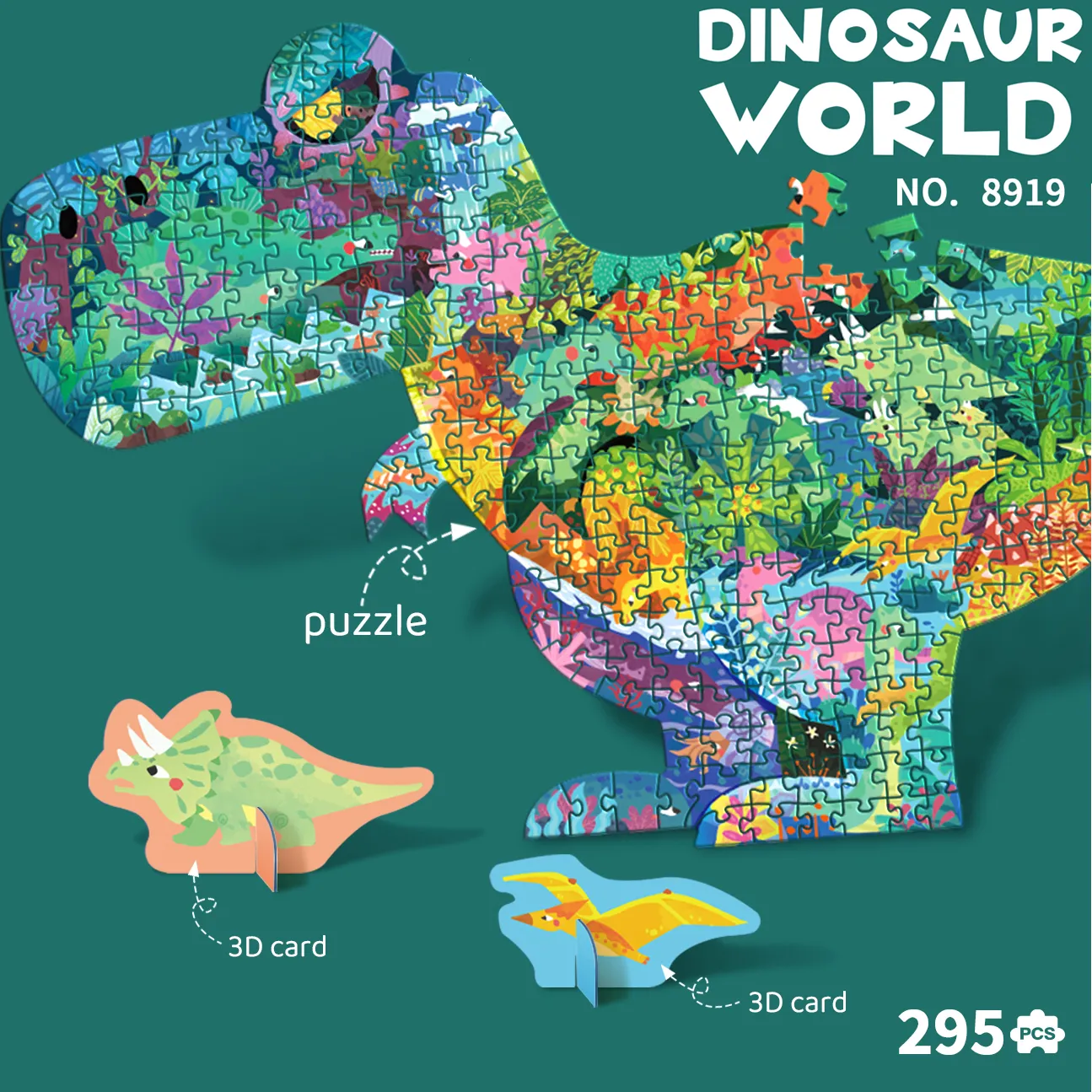 SP-8919 Dinosaur World Shaped Puzzle