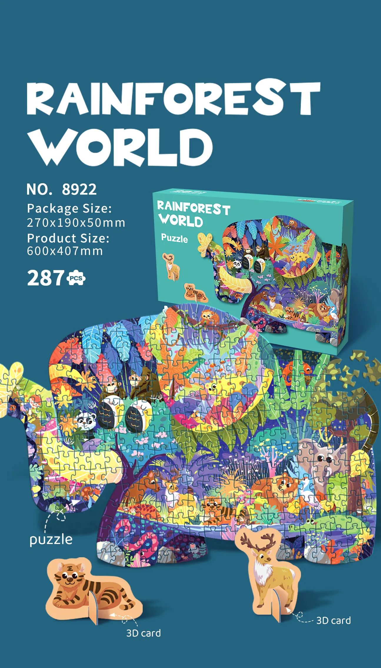 SP-8922 Rainforest World Shaped Puzzle