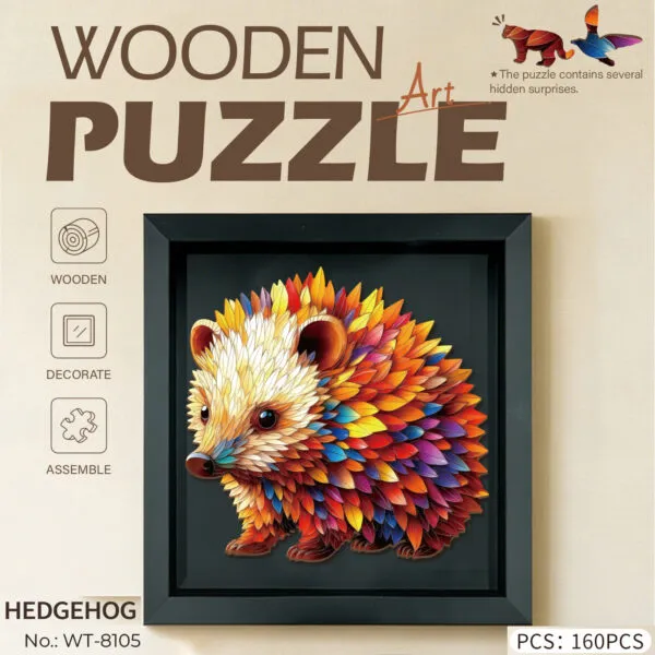 WT-8105 Wooden Hedgehog Frame Puzzle