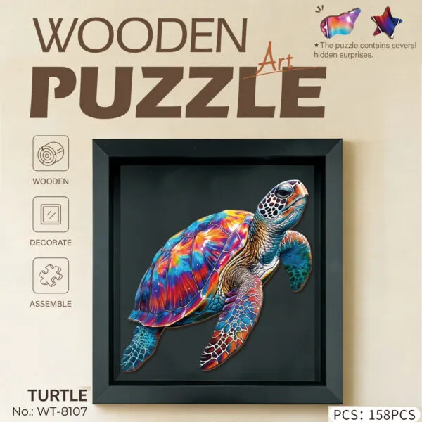 WT-8107 Wooden Turtle Frame Puzzle