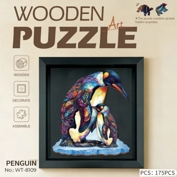 WT-8109 Wooden Penguin Frame Puzzle