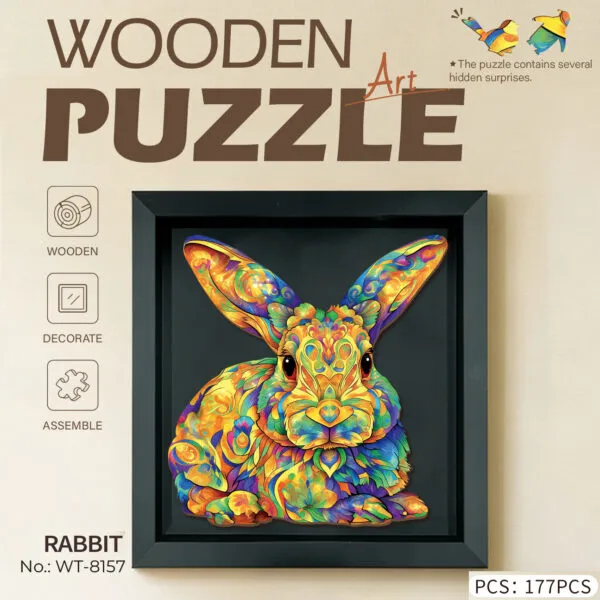 WT-8157 Wooden Rabbit Frame Puzzle