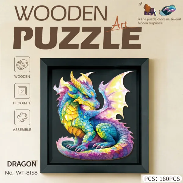 WT-8158 Wooden Dragon Frame Puzzle