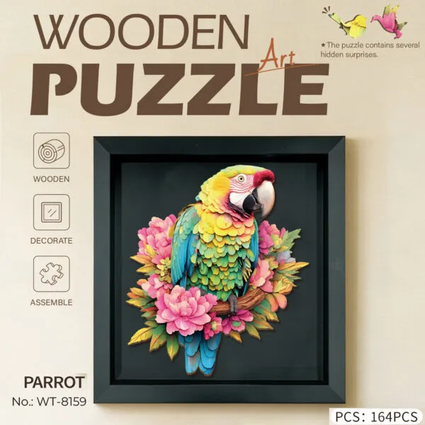 WT-8159 Wooden Parrot Frame Puzzle