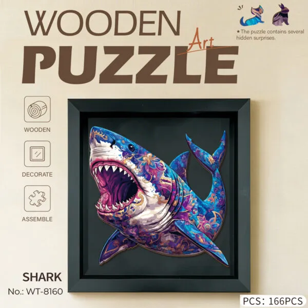 WT-8160 Wooden Shark Frame Puzzle