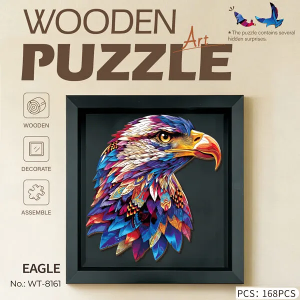 WT-8161 Wooden Eagle Frame Puzzle