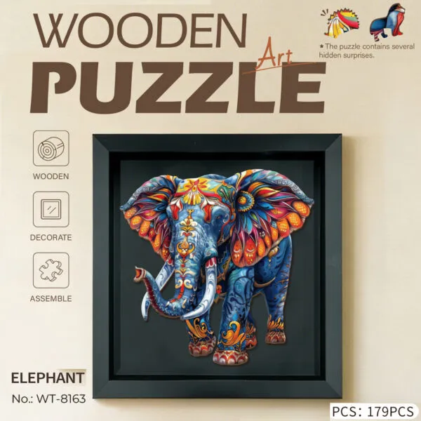 WT-8163 Wooden Elephant Frame Puzzle
