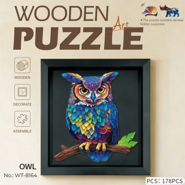 WT-8164 Wooden Owl Frame Puzzle