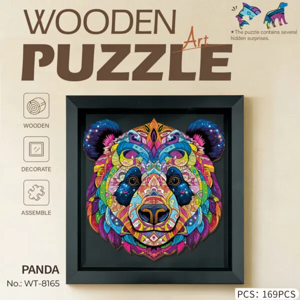 WT-8165 Wooden Panda Frame Puzzle