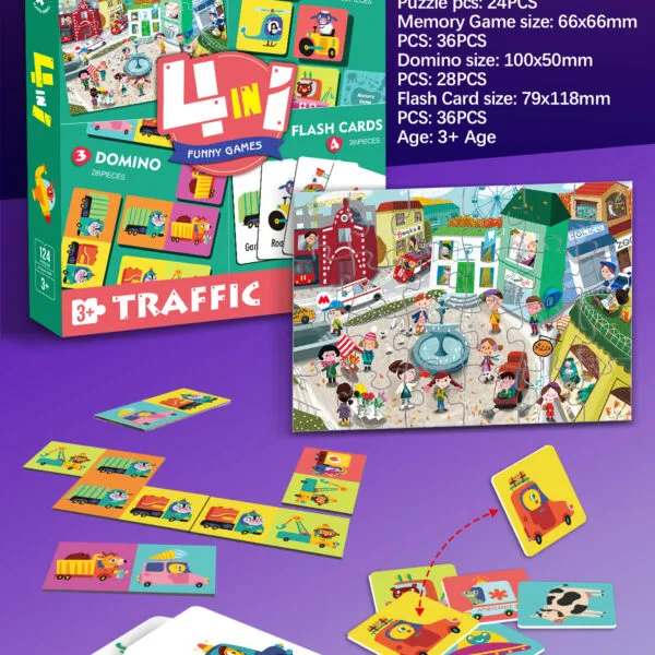 8760 4-in-1 Educational Puzzle Set_Traffic