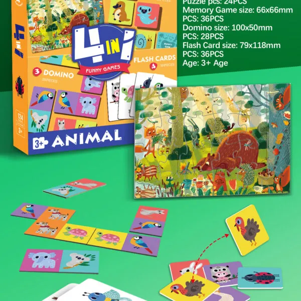 8762 4-in-1 Educational Puzzle Set_Animal