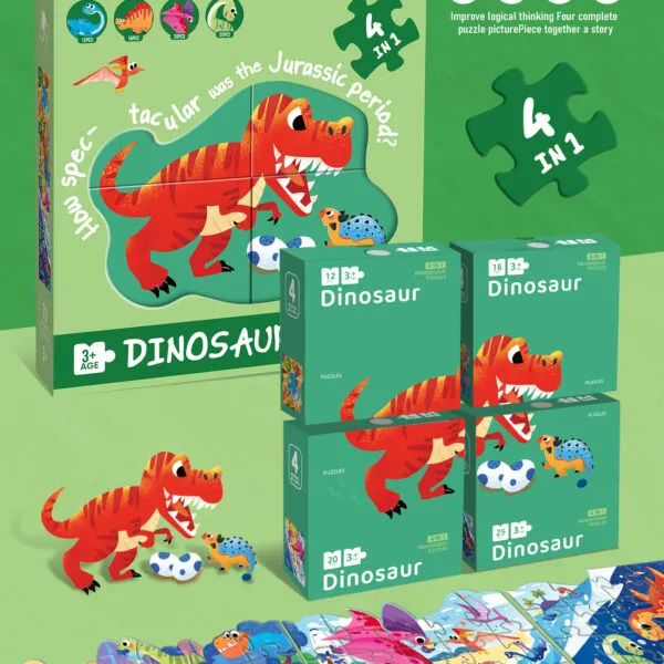 8941 4-in-1 Educational Puzzle Set_Dinosaur
