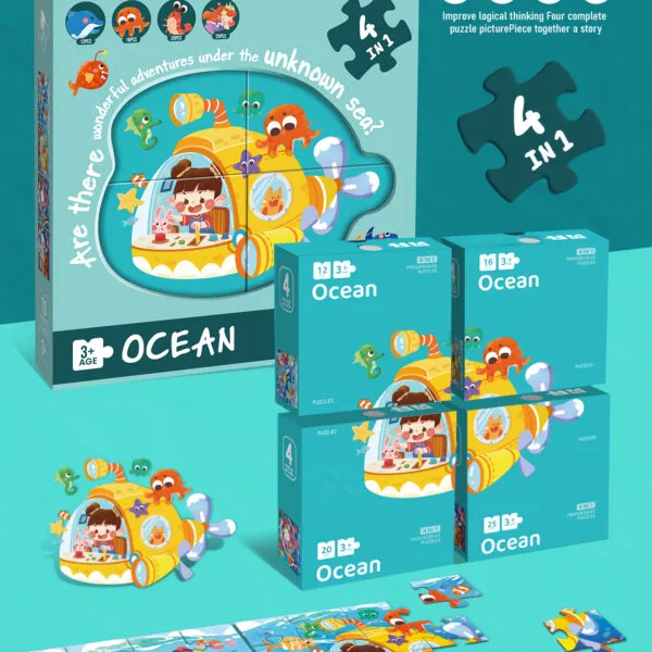 8942 4-in-1 Educational Puzzle Set_Ocean