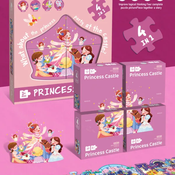 8948 4-in-1 Educational Puzzle Set_Princess