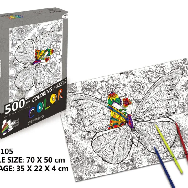 CP-8105 500-Piece Creative Coloring Puzzle Set - Butterfly_2