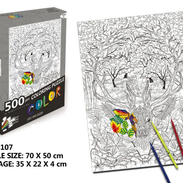 CP-8107 500-Piece Creative Coloring Puzzle Set - Elk