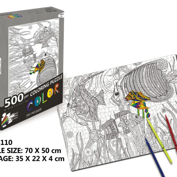 CP-8110 500-Piece Creative Coloring Puzzle Set - Fish