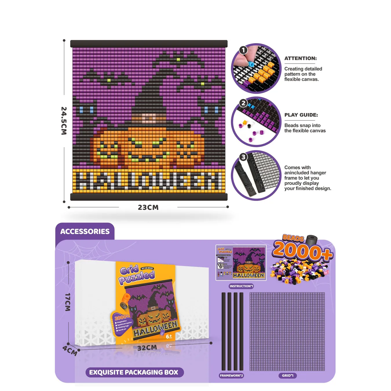 HT-1930 Halloween Pixel Bead Art Kit 4