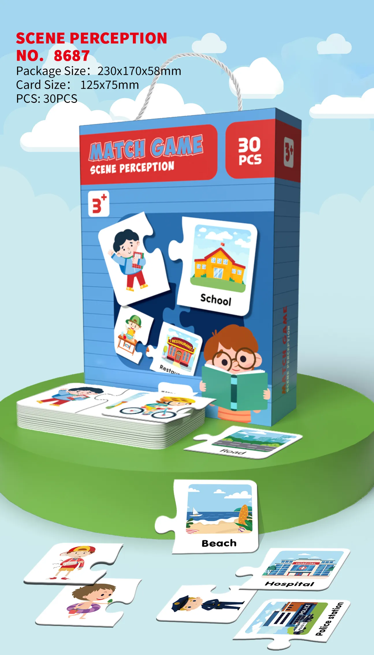 PP-8687 Kids Knowledge Matching Puzzle Game_Scene Perception