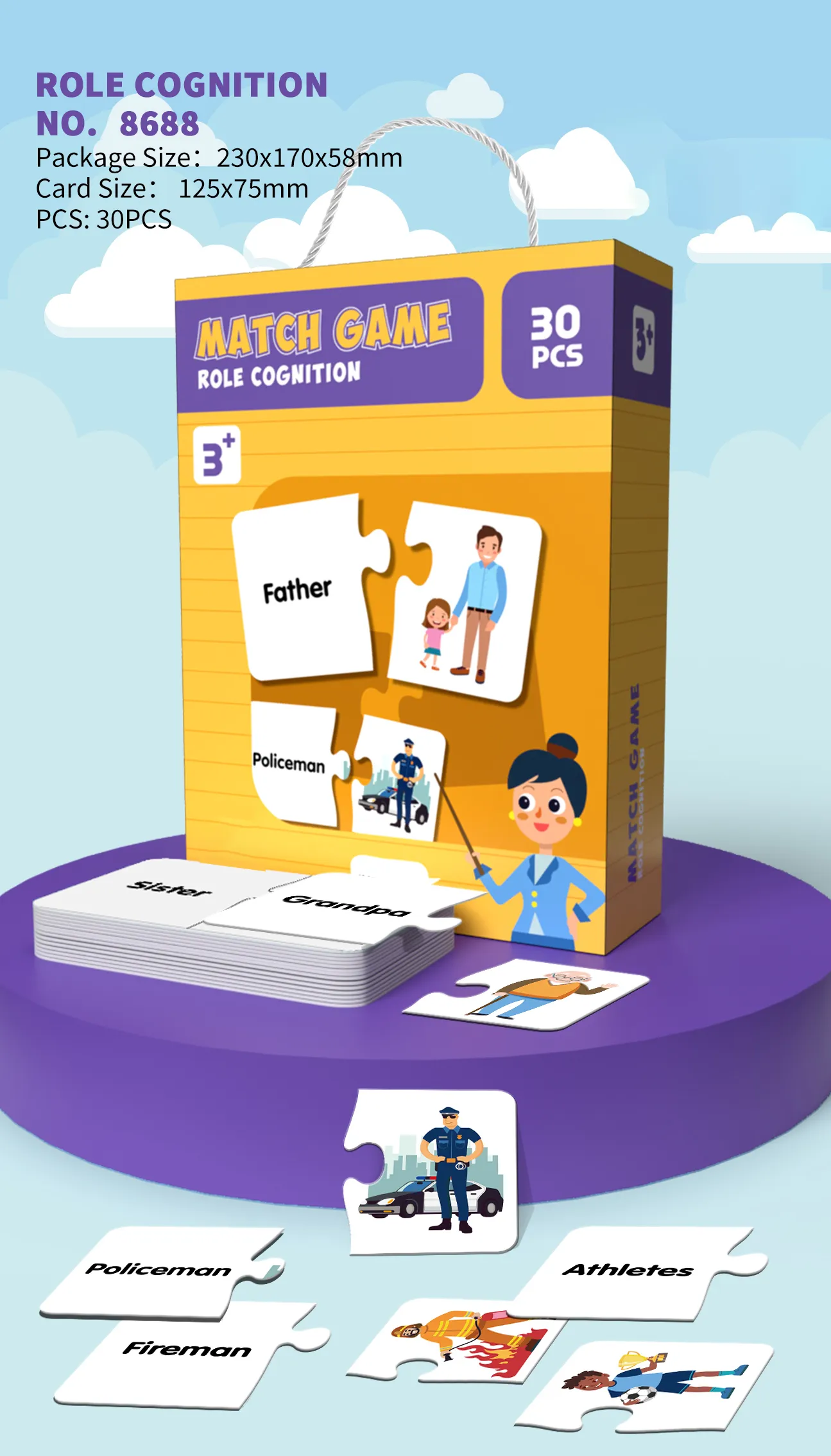 PP-8688 Kids Knowledge Matching Puzzle Game_Role Cognition