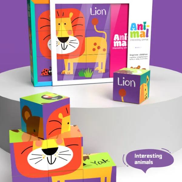 PP-8693 6-in-1 Educational Cube Puzzle_Animal 2