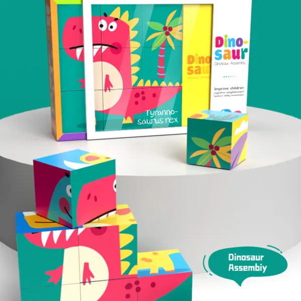 PP-8697 6-in-1 Educational Cube Puzzle_Dinosaur
