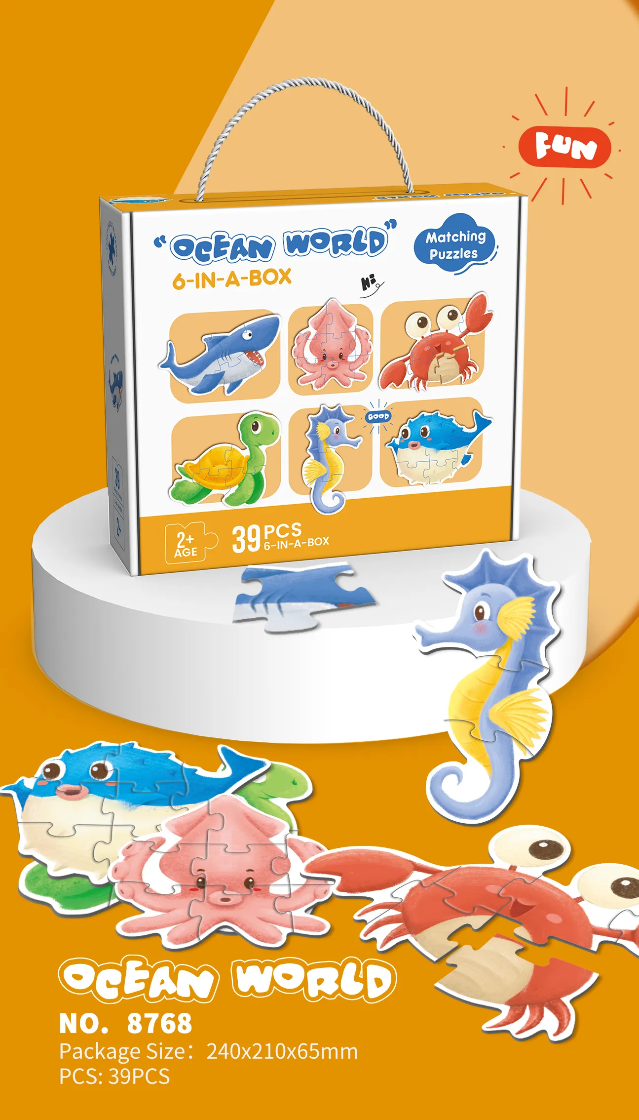 PP-8768 6-in-1 Matching Puzzle Set_Ocean World